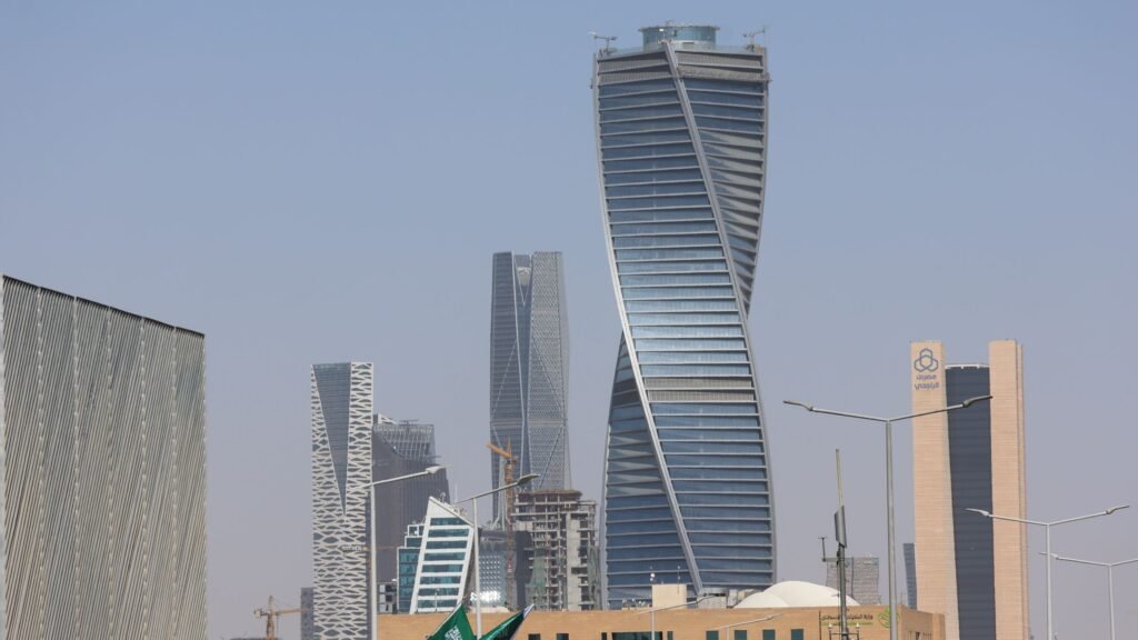 Riyadh skyline with KAFD towers in daylight
